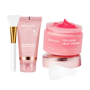 Collagen Jelly Creme de colágeno hidrolisado, máscara facial noturna, máscara envolvente e removível, hidratante, firmadora e hidratante para cuidados com a pele